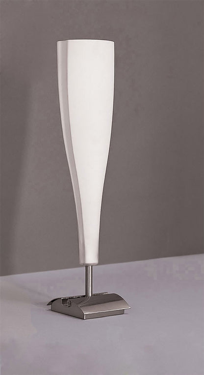 Mantra Java Table Lamp Big 1 Light E14, Satin Nickel/Frosted White Glass