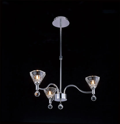 Diyas Neptune 52cm  Round 3 Light G9 Polished Chrome Ceiling Pendant Light Fitting