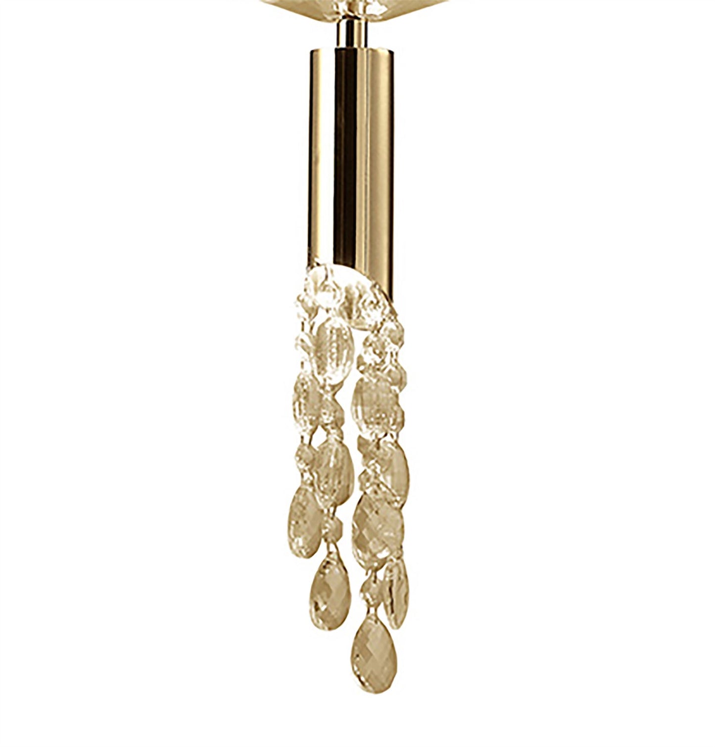 Mantra Tiffany 46cm Pendant 3+1 Light E27+G9, French Gold with Cream Shade & Clear Crystal