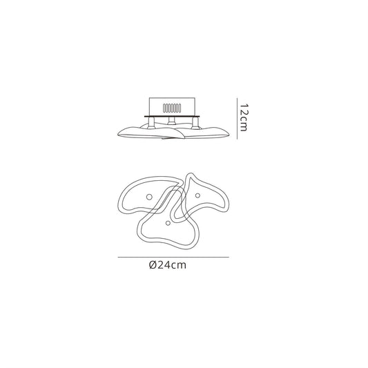 Mantra Otto Ceiling/Wall 3 Light G4 Round, Polished Chrome/Frosted Glass, NOT LED/CFL Compatible