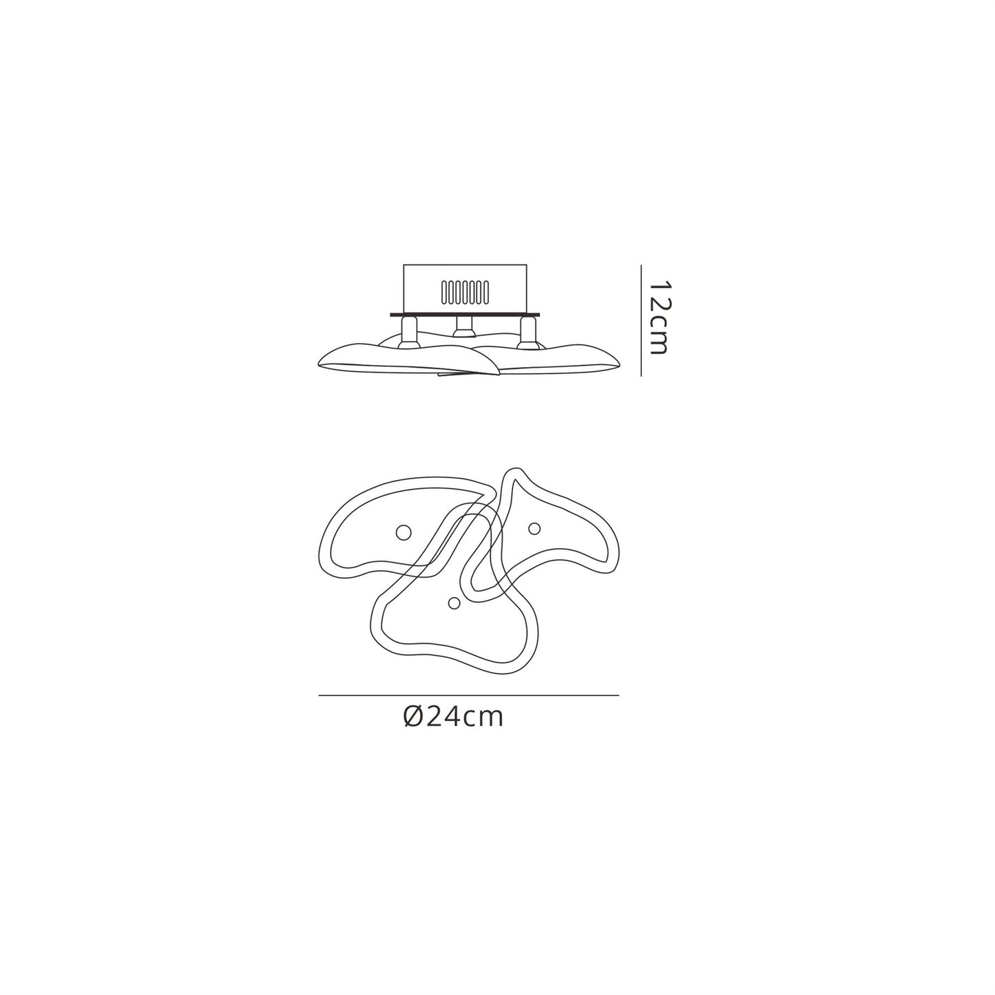 Mantra Otto Ceiling/Wall 3 Light G4 Round, Polished Chrome/Frosted Glass, NOT LED/CFL Compatible