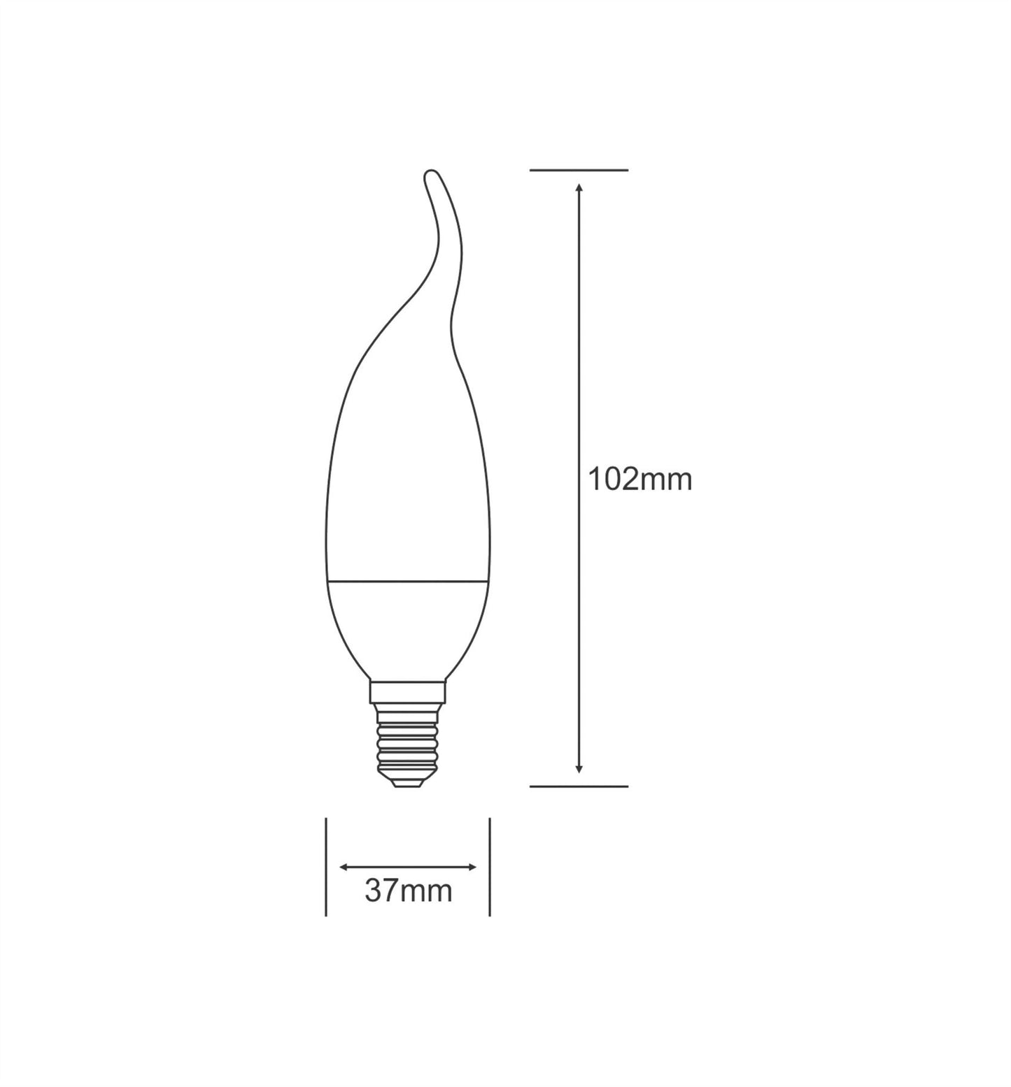 Luxram Extra Mini Sup Candle Tip Extra Mini Supreme Candle Tip E14 7W 2700K Compact Fluorescent Compact
