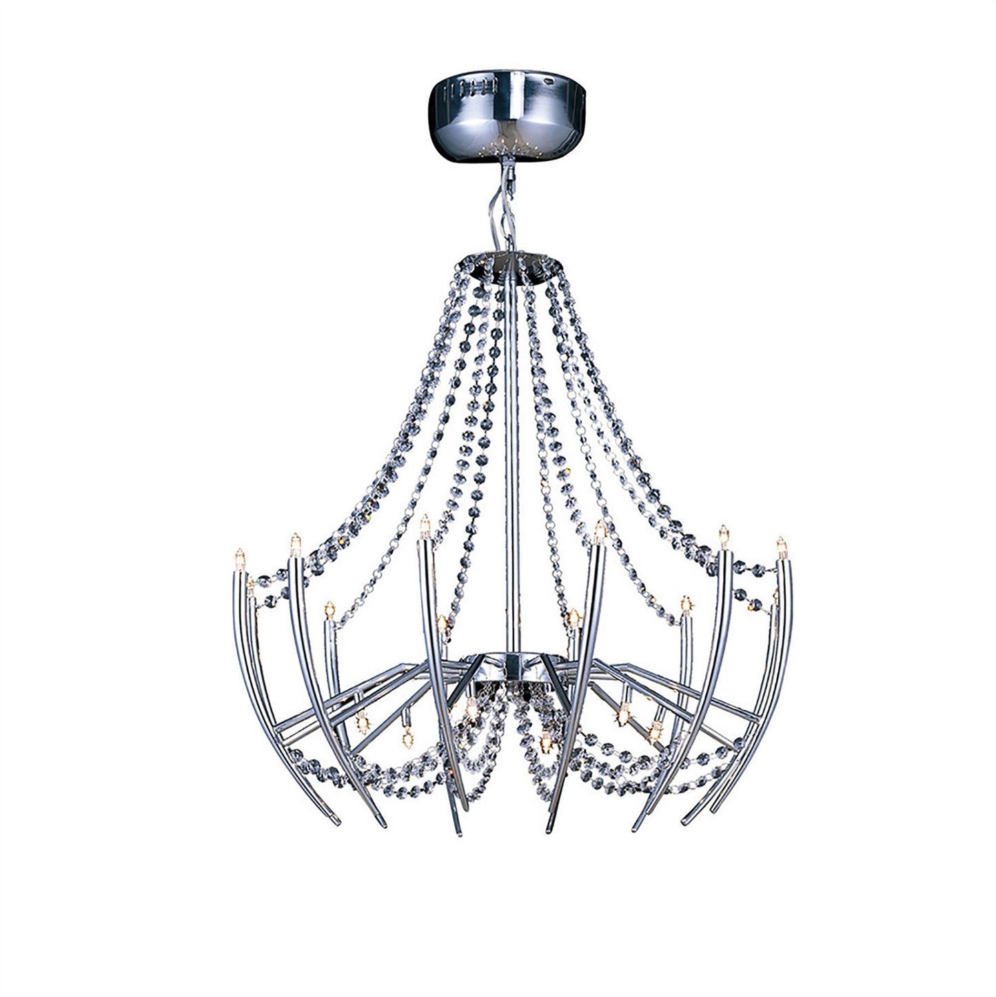 Diyas Zest 63cm  Round 18 Light G4 Polished Chrome/Crystal, NOT LED/CFL Compatible Ceiling Pendant Light Fitting