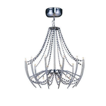 Diyas Zest 63cm  Round 18 Light G4 Polished Chrome/Crystal, NOT LED/CFL Compatible Ceiling Pendant Light Fitting