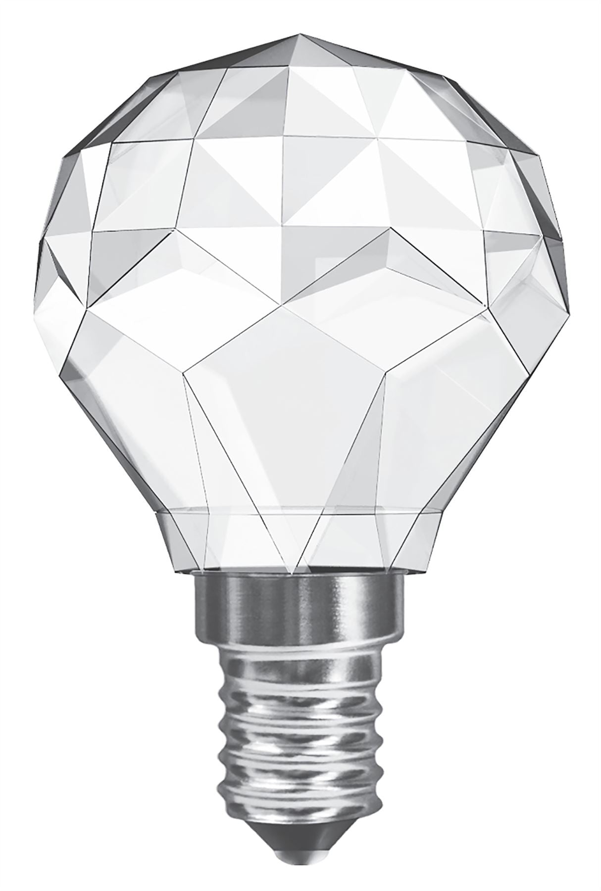 Luxram CrystaLED Ball E14 3W Warm White 3000K, 300lm, Clear Crystal Finish, 3yrs Warranty Crystal