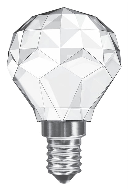 Luxram CrystaLED Ball E14 3W Warm White 3000K, 300lm, Clear Crystal Finish, 3yrs Warranty Crystal