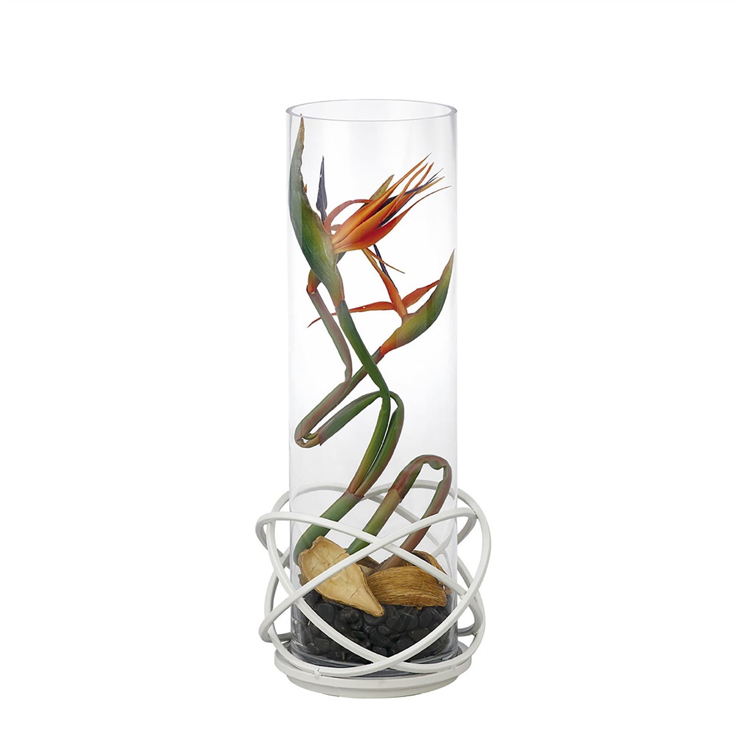 Diyas Home (DH) Oriana Candle Holder 19Cm White/Clear Glass Art