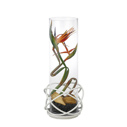 Diyas Home (DH) Oriana Candle Holder 19Cm White/Clear Glass Art
