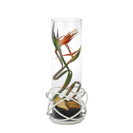 Diyas Home (DH) Oriana Candle Holder 19Cm White/Clear Glass Art