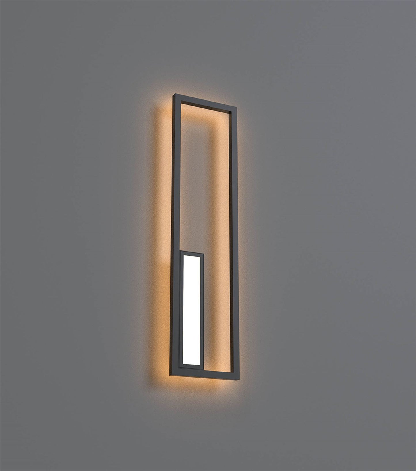 Mantra Boutique Rectangle Wall Light, 40W LED, 3000K, 2250lm, Black, 3yrs Warranty