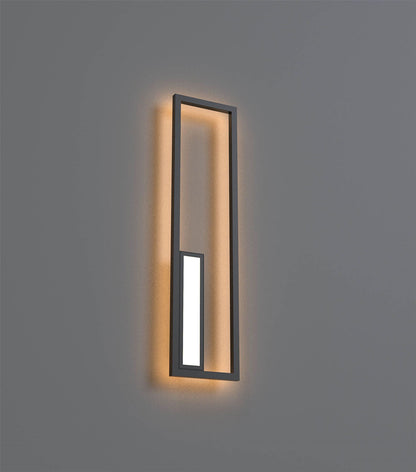 Mantra Boutique Rectangle Wall Light, 40W LED, 3000K, 2250lm, Black, 3yrs Warranty