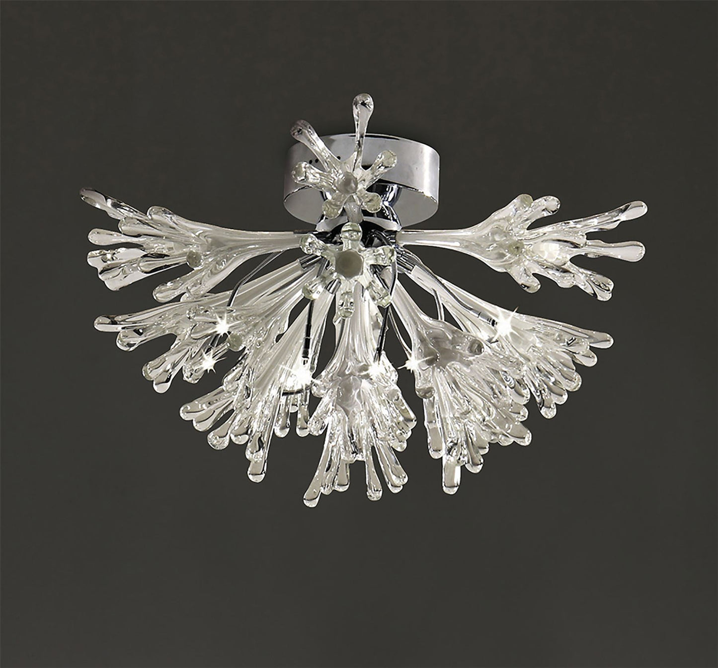Diyas Love 60cm  Small 9 Light G4 Polished Chrome/White Glass, NOT LED/CFL Compatible Ceiling Light Fitting