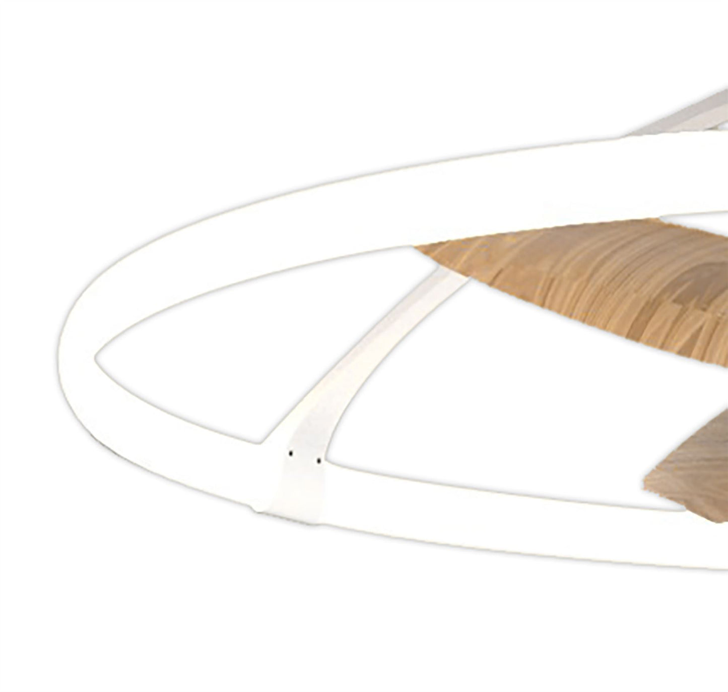 Nepal 105cm 75W LED Dimmable Ceiling Light With Built-In 35W DC Reversible Fan, White/Wood Finish c/w Remote, APP & Alexa/Google Voice Control, 7200lm