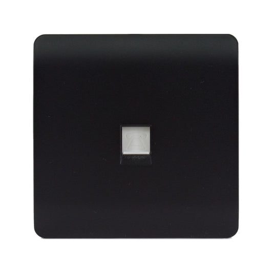 Trendi Switch 1 Gang RJ45 Cat 6 Modern Designer PC Ethernet Socket in Matt Black
