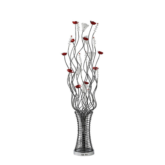 Diyas Home Rouge Aluminium (DH) Rouge Floor Lamp 7 Light G4 Black/Red/Chrome/Crystal, NOT LED/CFL Compatible