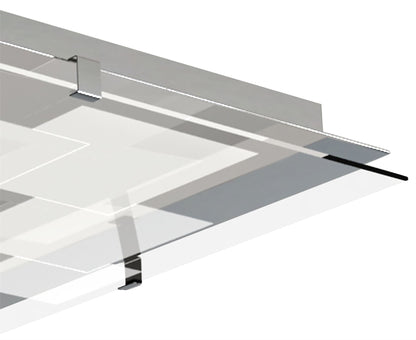 Mantra Fusion Jersey Ceiling 20W LED Square 3000K, 1800lm, Polished Chrome/Opal White Glass, 3yrs Warranty Ceiling