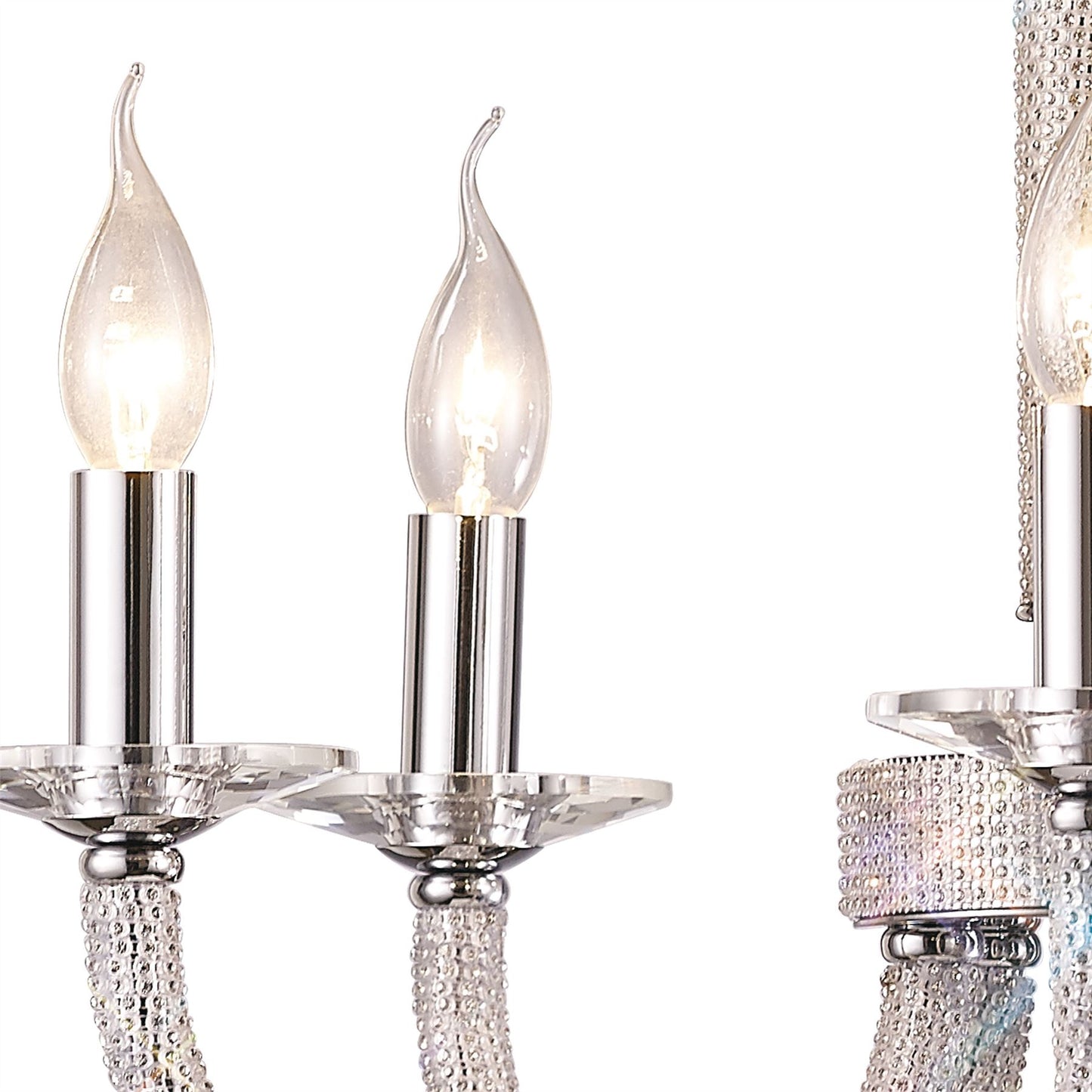 Diyas Elena 56cm  5 Light E14 Polished Chrome/Crystal Ceiling Pendant Light Fitting