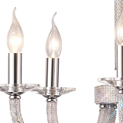 Diyas Elena 56cm  5 Light E14 Polished Chrome/Crystal Ceiling Pendant Light Fitting