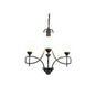 Diyas San Marino 40cm  4 Light E14 Tex/Pewter/Frosted Glass Ceiling Pendant Light Fitting