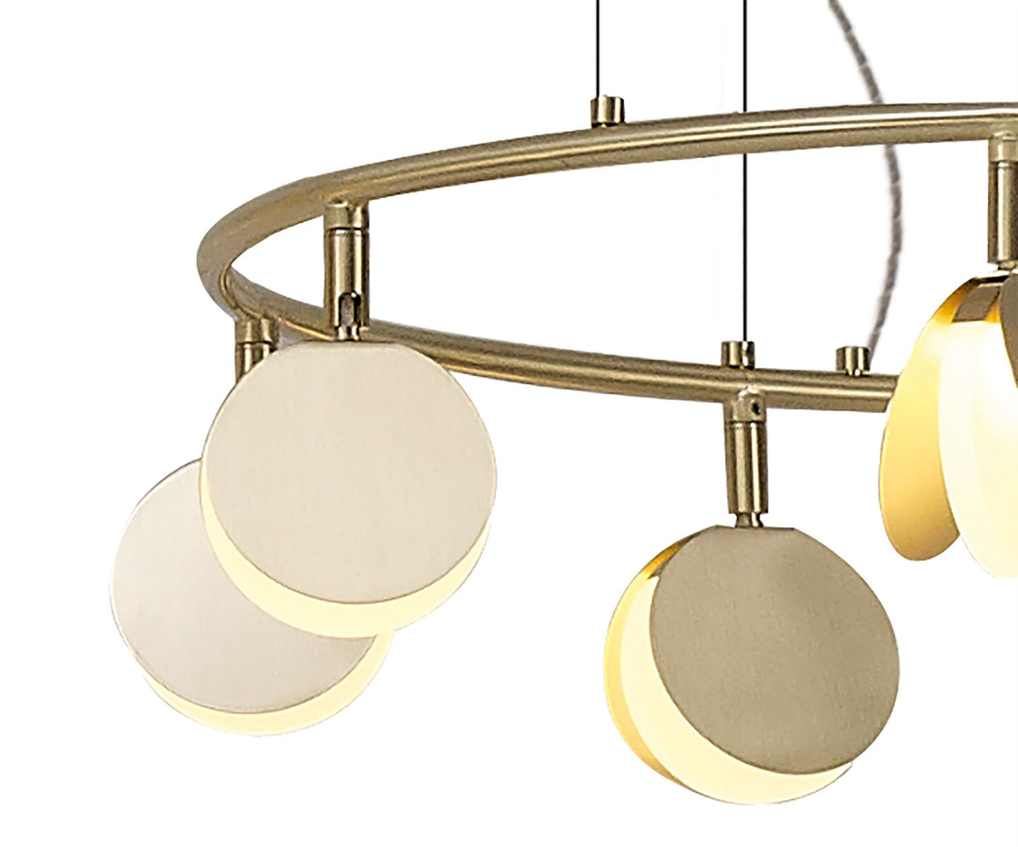 Mantra Shell 66cm 8 Light Pendant, Round, 40W LED, 3000K, 2120lm, Gold, 3yrs Warranty