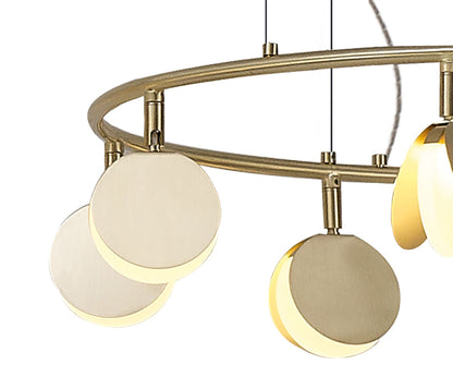 Mantra Shell 66cm 8 Light Pendant, Round, 40W LED, 3000K, 2120lm, Gold, 3yrs Warranty