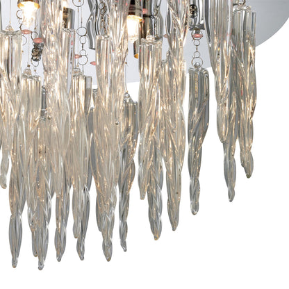 Diyas Tropez 50cm  6 Light G9 with RGB LEDs and Remote Control Polished Chrome/Glass Ceiling Light Fitting