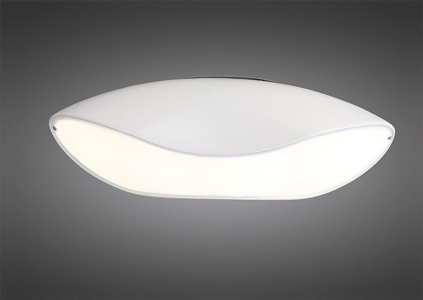 Mantra Pasion Oval Ceiling 4 Light E27, Gloss White/White Acrylic/Polished Chrome, CFL Lamps INCLUDED