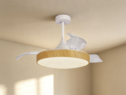 Alaska 50cm 50W LED Dimmable Ceiling Light With Built-In 30W DC Fan, 2700-5000K Remote & APP Control, 3300lm, Wood, 5yrs Warranty