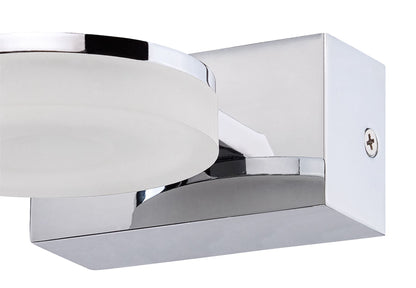 Mantra Fusion Nimbus Wall Light 1 Light 5W LED 3000K, 450lm, Polished Chrome/Frosted Acrylic, 3yrs Warranty