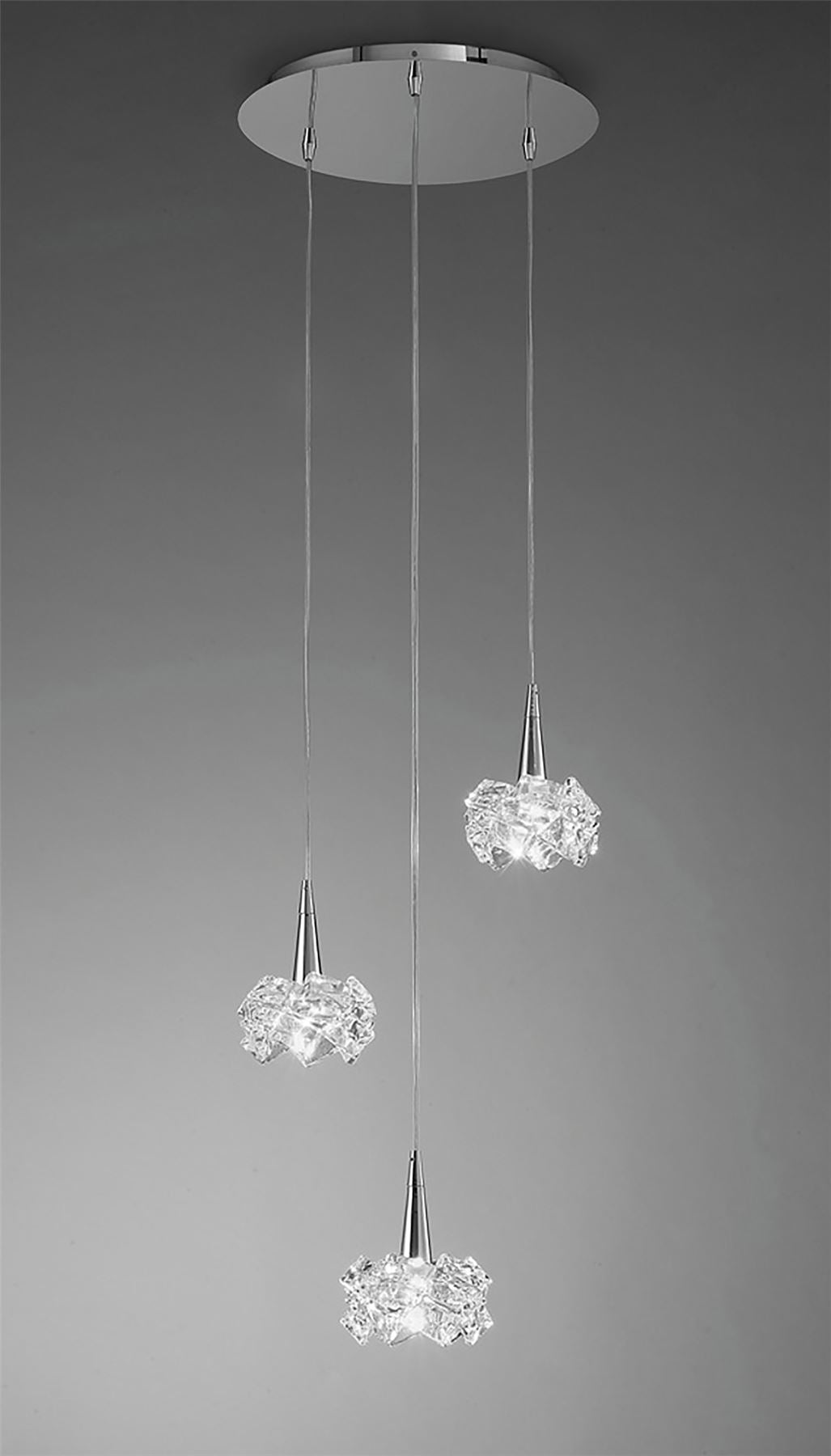 Mantra M3952 Artic Pendant 3 Light G9 Round, Polished Chrome