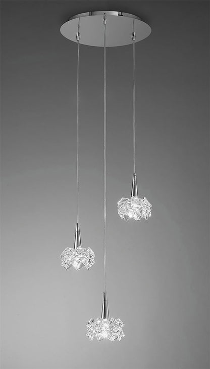 Mantra M3952 Artic Pendant 3 Light G9 Round, Polished Chrome
