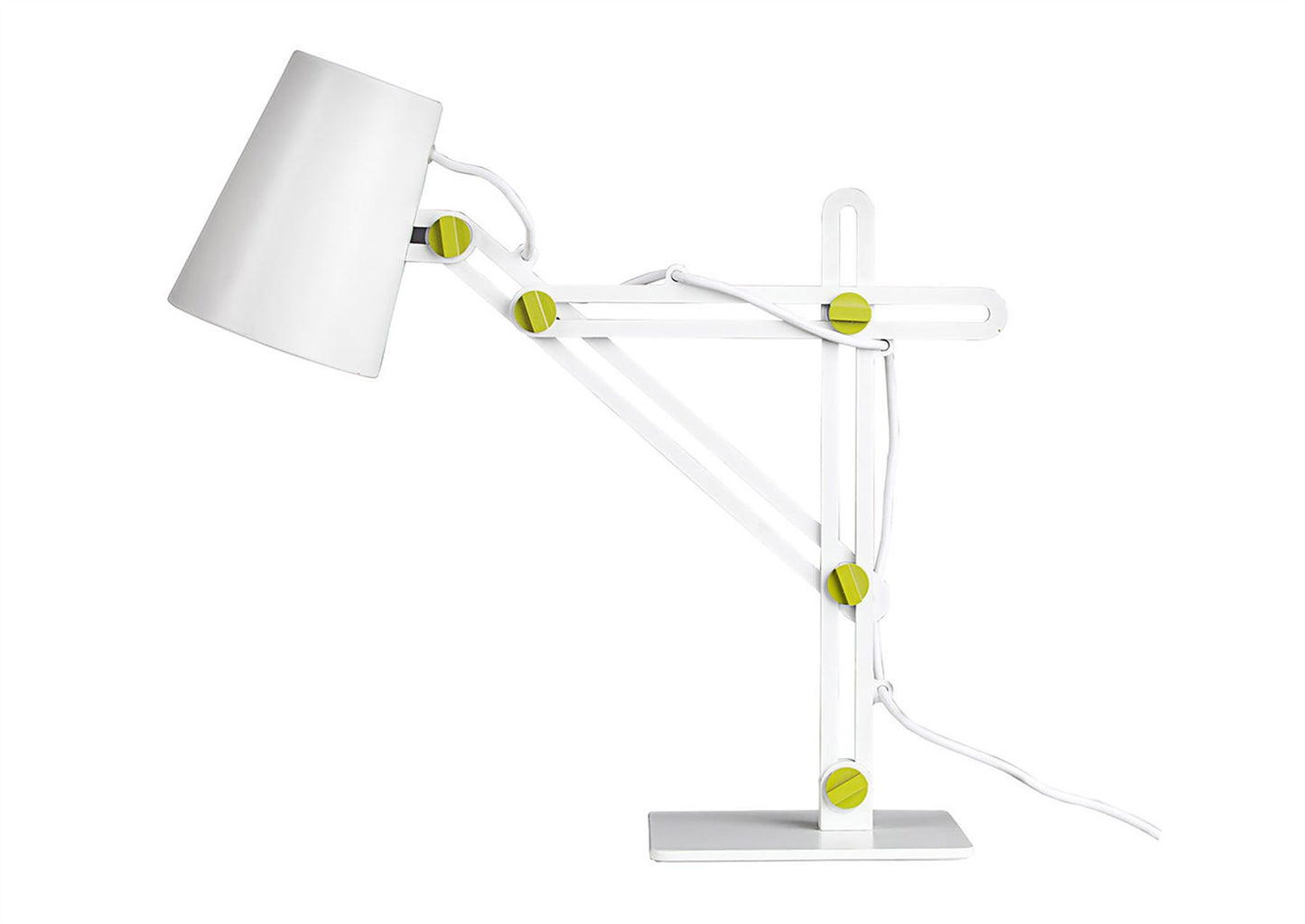 Mantra M3614 Looker Table Lamp 1 Light E27, Matt White/Green