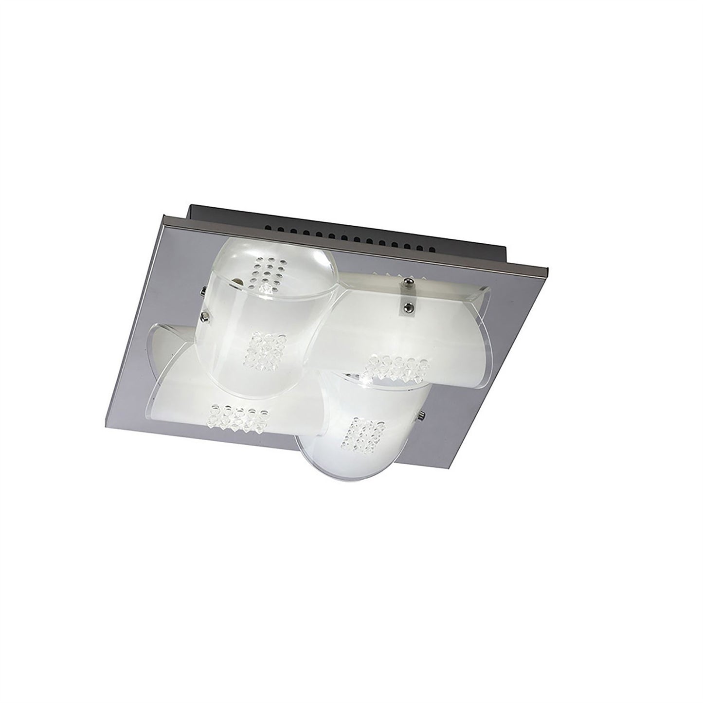 Diyas Starlis Square Flush  4 Light G9 Polished Chrome/Glass/Crystal Ceiling Light Fitting