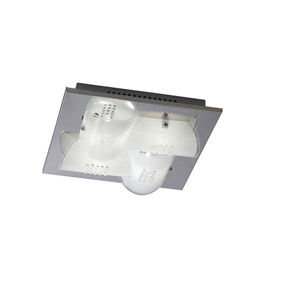 Diyas Starlis Square Flush  4 Light G9 Polished Chrome/Glass/Crystal Ceiling Light Fitting