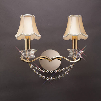 Diyas Nydia Wall Light 2 Light E14 French Gold/Crystal