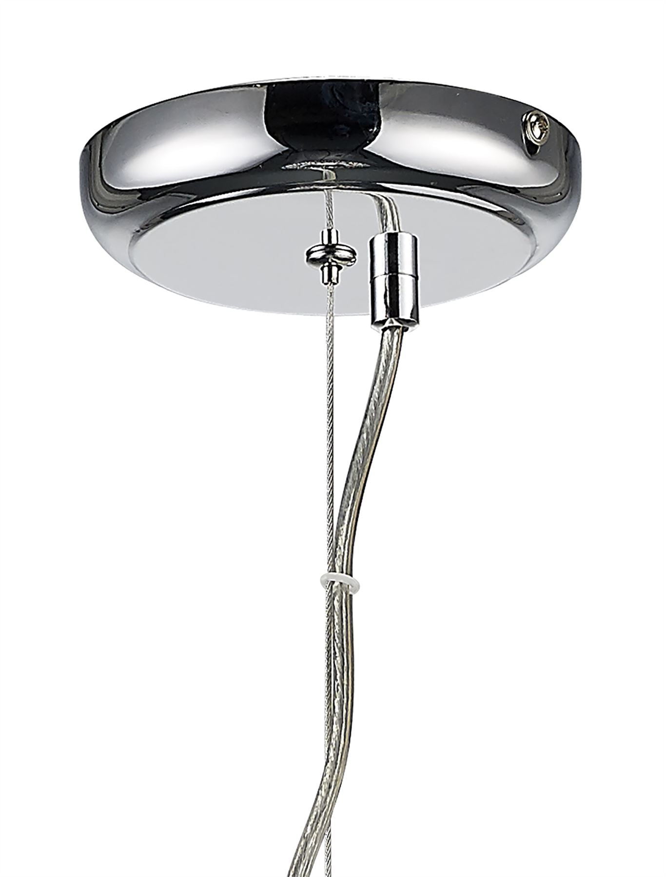 Diyas Chelsie 28cm Medium  1 Light E14 Polished Chrome/Clear Beaded Glass Ceiling Pendant Light Fitting