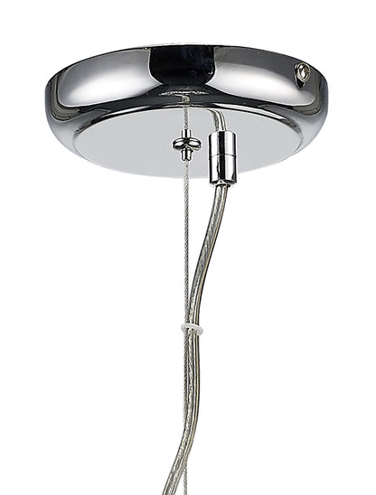 Diyas Chelsie 28cm Medium  1 Light E14 Polished Chrome/Clear Beaded Glass Ceiling Pendant Light Fitting