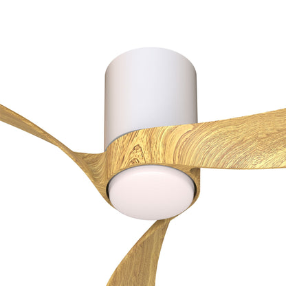 Nemo S 97cm 24W LED Dimmable Ceiling Light With Built-In 30W DC Fan, 2700-5000K Remote Control, 3200lm, White/Wood, 5yrs Warranty