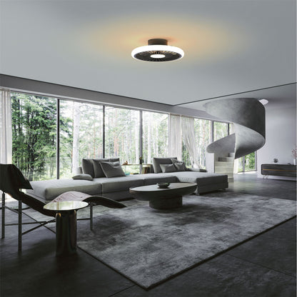 Turbo 51.2cm 55W LED Dimmable Ceiling Light With Built-In 30W DC Reversible Fan, Black, 4100lm, 5yrs Warranty