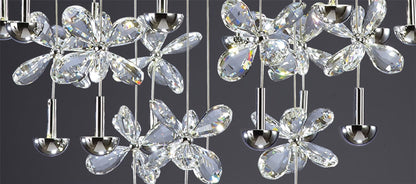 Diyas Aviva 68cm  Round 28 Light 4000K LED Polished Chrome/Crystal Ceiling Pendant Light Fitting