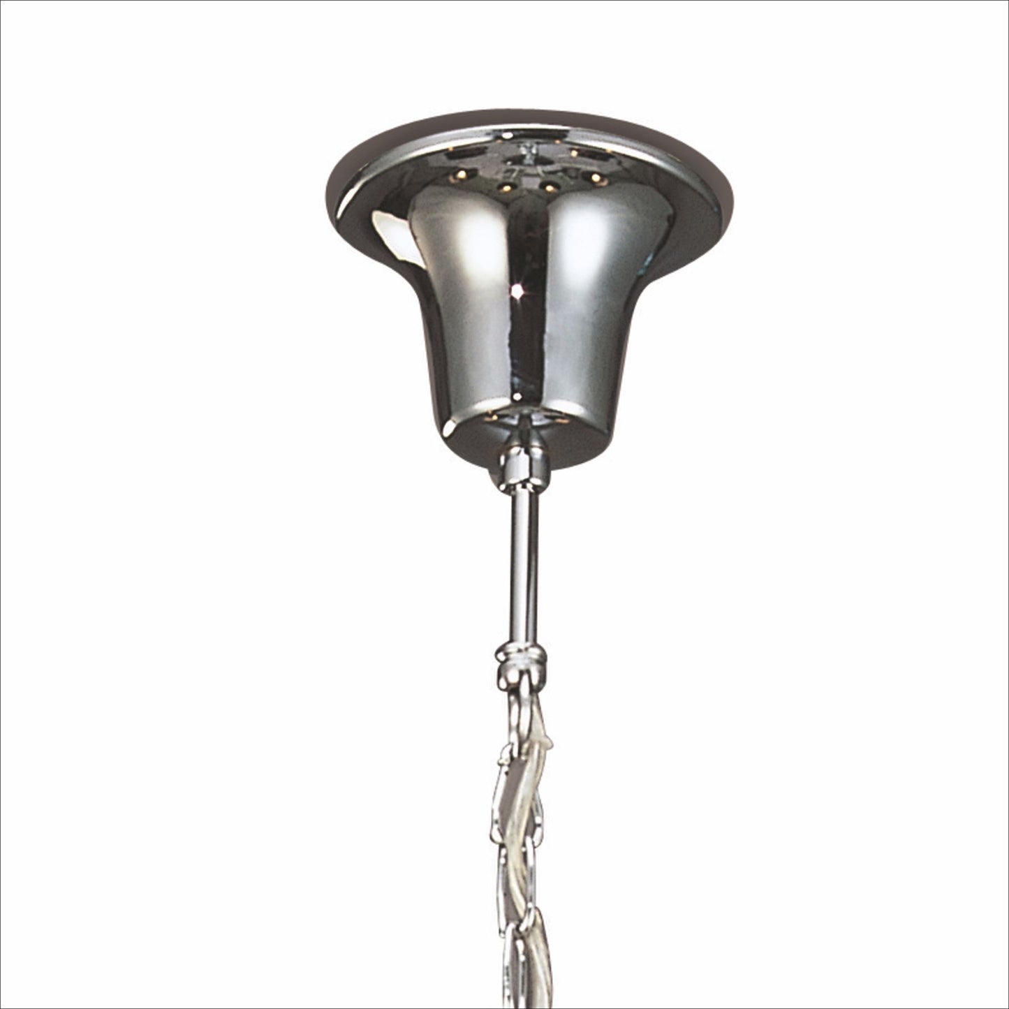 Mantra Acanto 84cm Pendant Round 9 Light E14, Polished Chrome with Black Shades