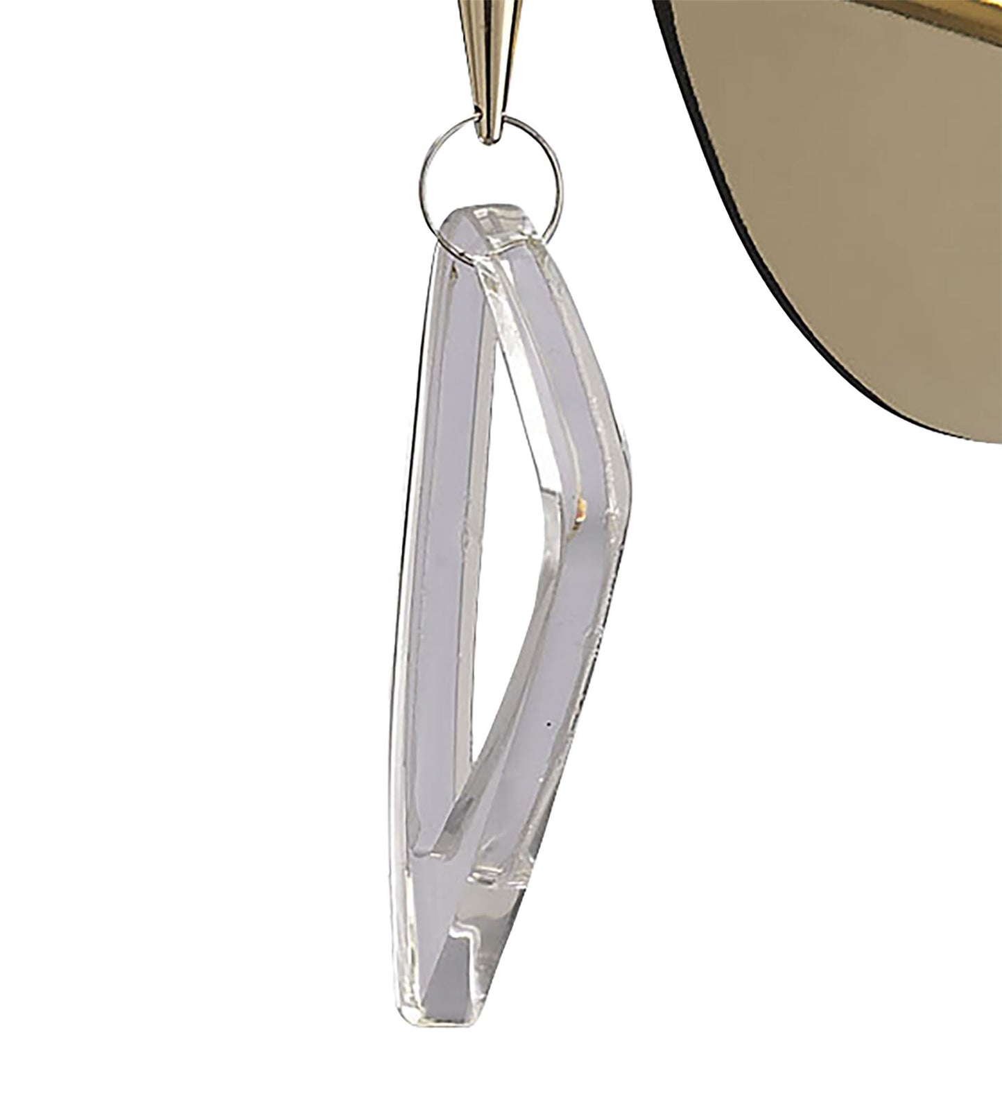 Mantra Mara Wall Light Switched 2 Light E14, French Gold with Ivory White Shade