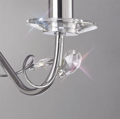 Diyas Willow Wall Light WITHOUT SHADE 1 Light E14 Polished Chrome/Crystal