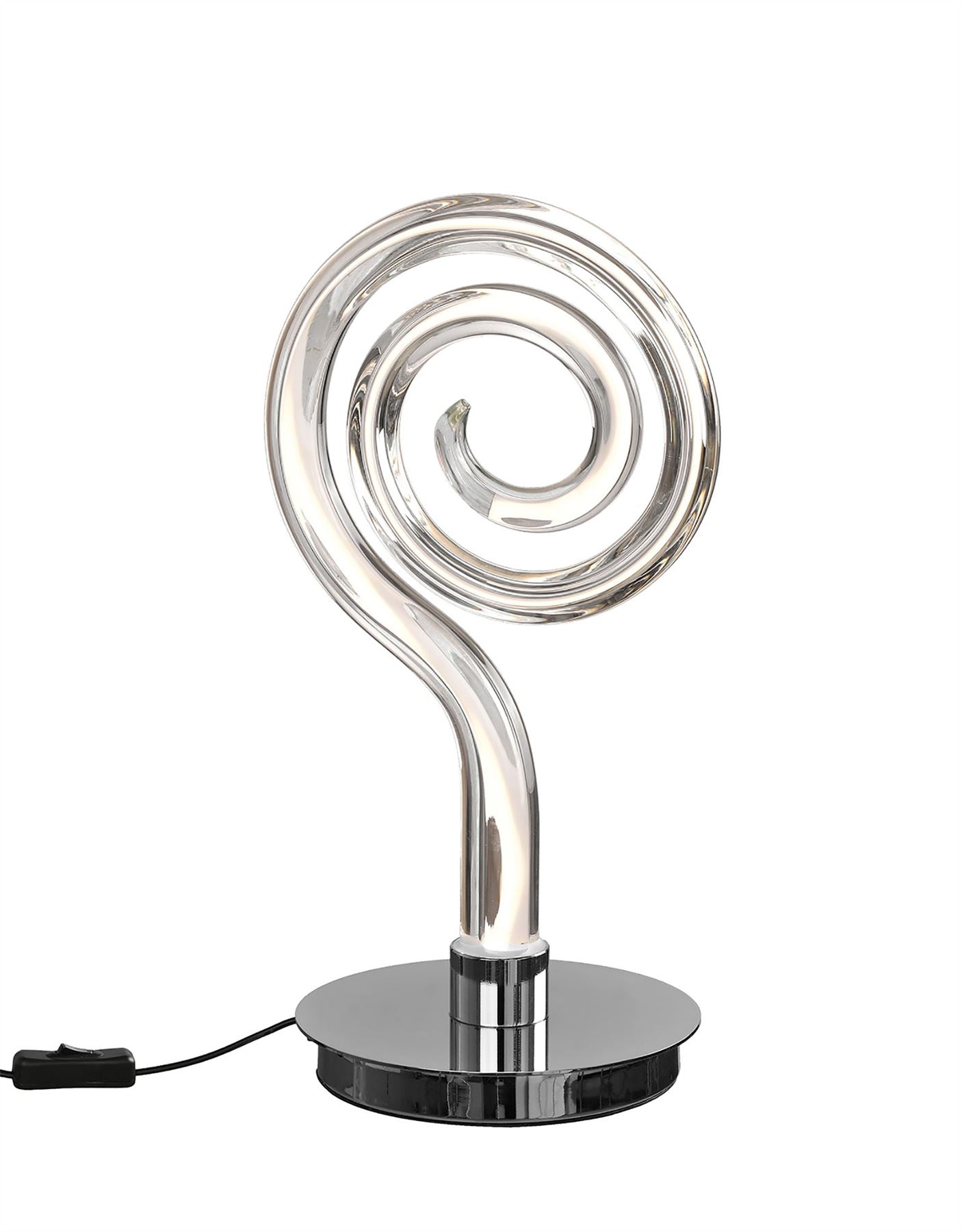 Mantra Adaggio Iris Crystal Table Lamp, 10W LED, 3000K, 800lm, Polished Chrome/Clear, Made In Spain, 3yrs Warranty