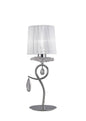Mantra M5279 Louise Table Lamp 1 Light E27 with White Shade Polished Chrome/Clear Crystal