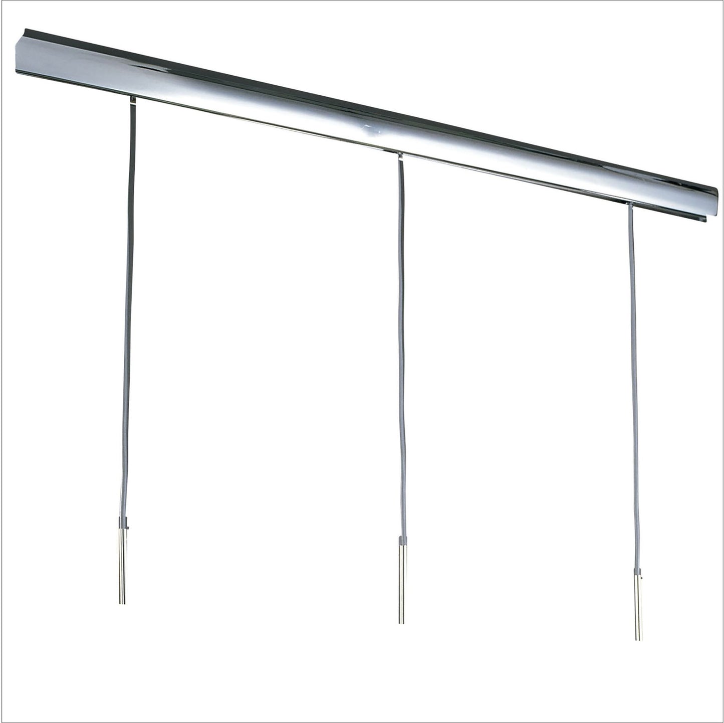 Mantra Euphoria Linear Pendant 3 Light L1/SGU10, Polished Chrome/Opal White Glass, CFL Lamps INCLUDED