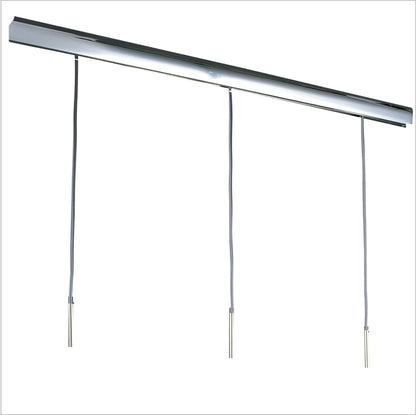 Mantra Euphoria Linear Pendant 3 Light L1/SGU10, Polished Chrome/Opal White Glass, CFL Lamps INCLUDED