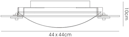 Diyas Leo Square Flush  3 Light E27 Polished Chrome/Mirror Ceiling Light Fitting
