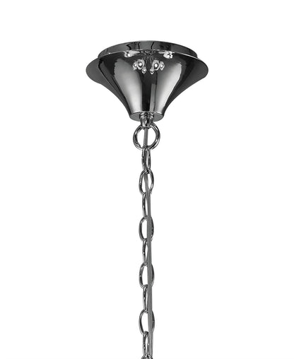 Mantra M3850 Tiffany Pendant 2 Tier 12+12 Light E14+G9, Polished Chrome with White Shades & Clear Crystal
