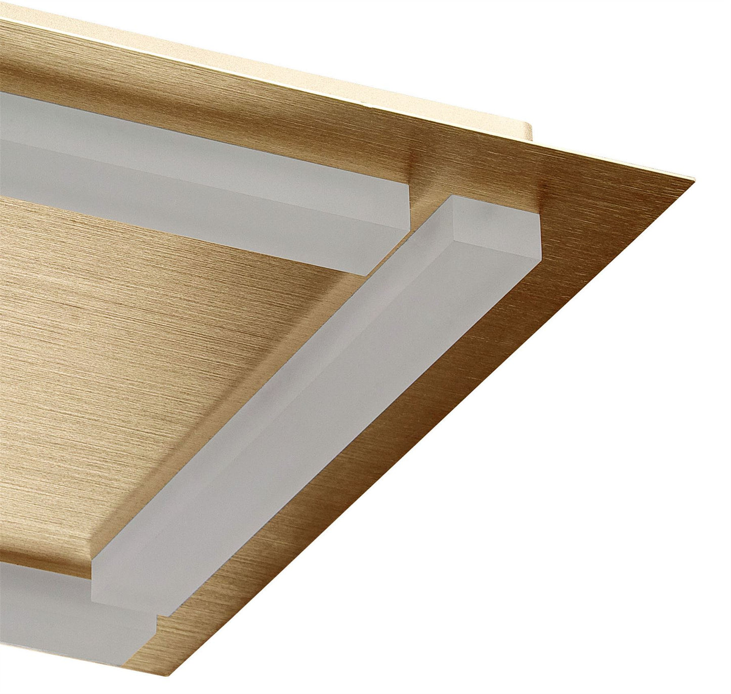 Mantra Fusion Verona Square Ceiling 4 Light 20W LED 3000K, 1800lm, Satin Gold/Frosted Acrylic, 3yrs Warranty